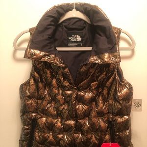 Stunner! New with tags. North Face  quilted gold/bronze vest